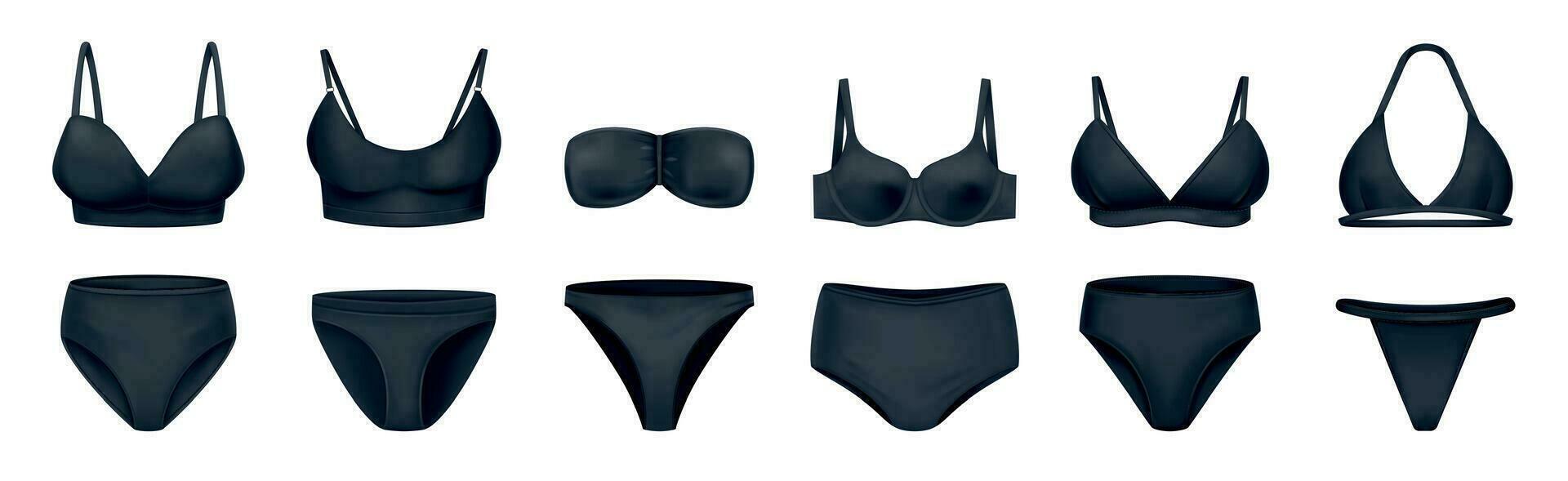 fêmea bikini realista conjunto vetor