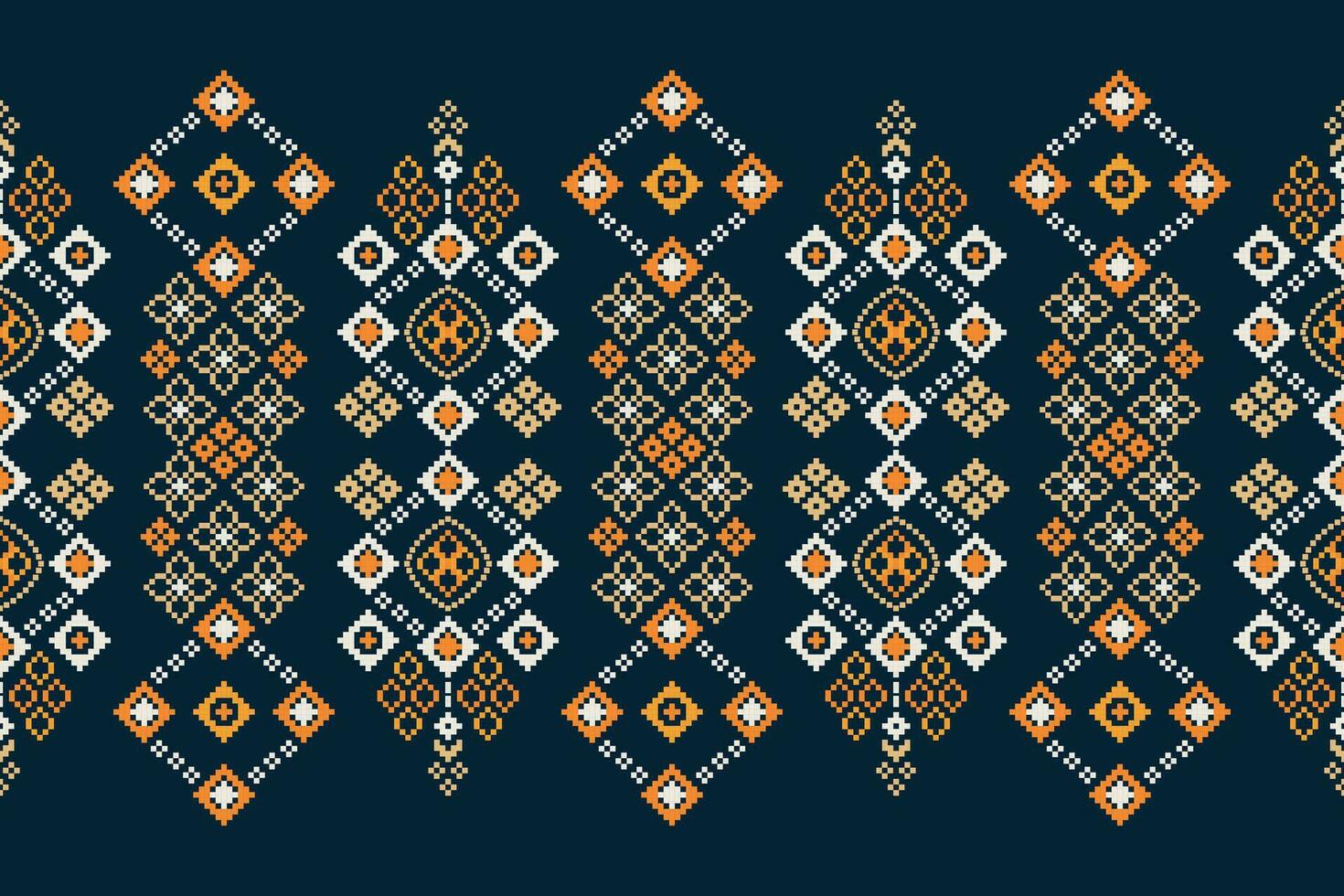 étnico geométrico tecido padronizar Cruz ponto.ikat bordado étnico oriental pixel padronizar azul fundo. resumo,vetor,ilustração. textura,vestuário,quadro,decoração,motivos,seda papel de parede. vetor