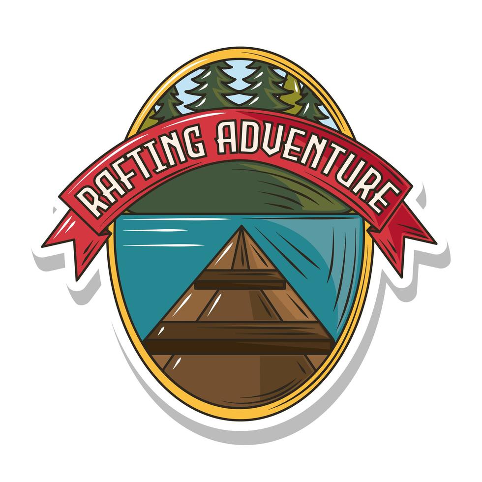 patch de aventura de rafting vetor