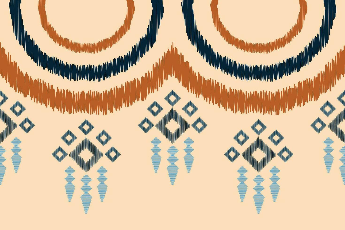 étnico ikat tecido padronizar geométrico estilo.africano ikat bordado étnico oriental padronizar Castanho creme fundo. resumo,illustration.texture,vestuário,quadro,decoração,tapete,motivo. vetor