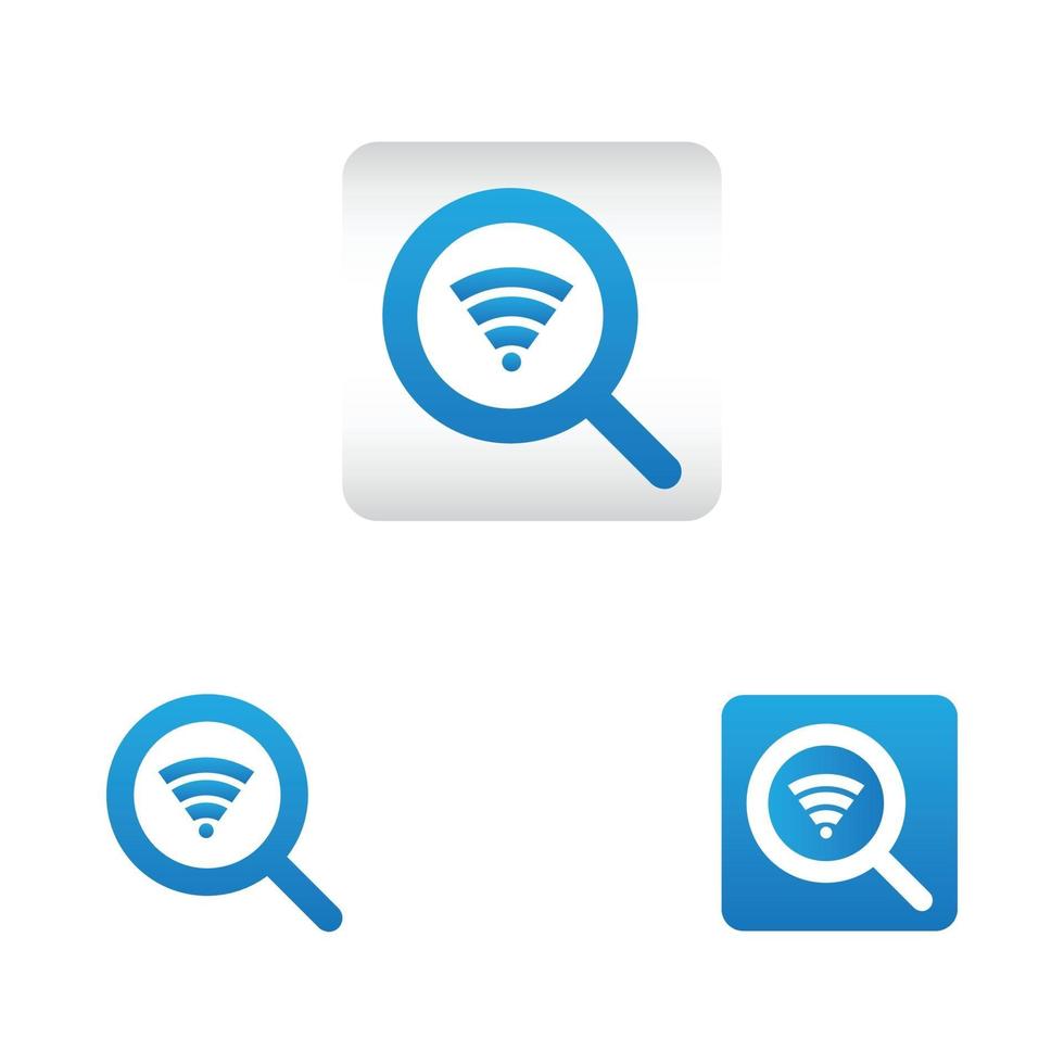 ícone de pesquisa com símbolo de wi-fi vetor