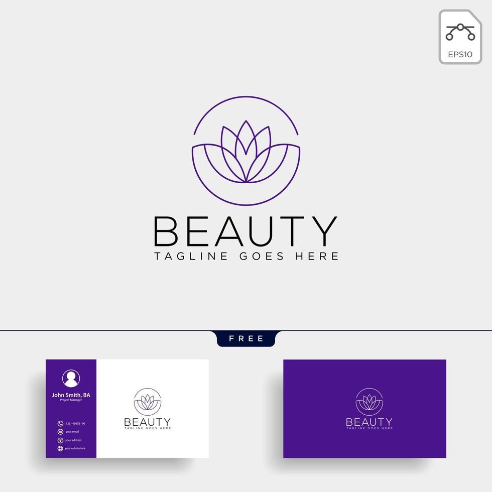 beleza cosmética linha arte logotipo modelo ilustração vetorial elemento ícone isolado com vetor de cartão de visita