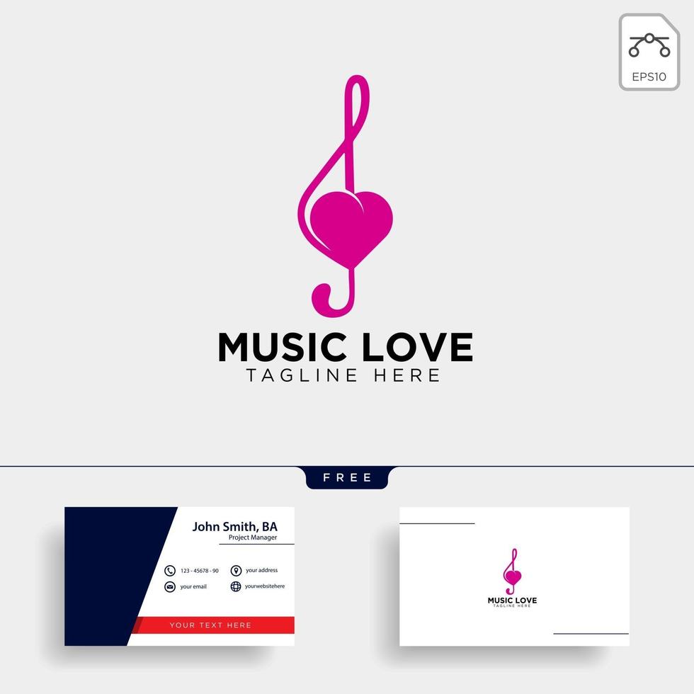 amo música símbolo ou logotipo modelo ilustração vetorial ícone elemento isolado vetor