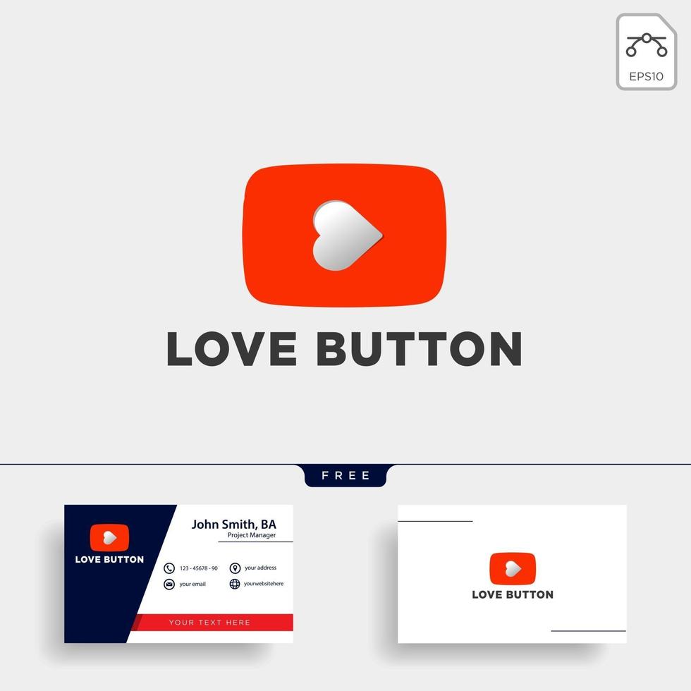 botão play love line logo template ilustração vetorial ícone elemento isolado vetor