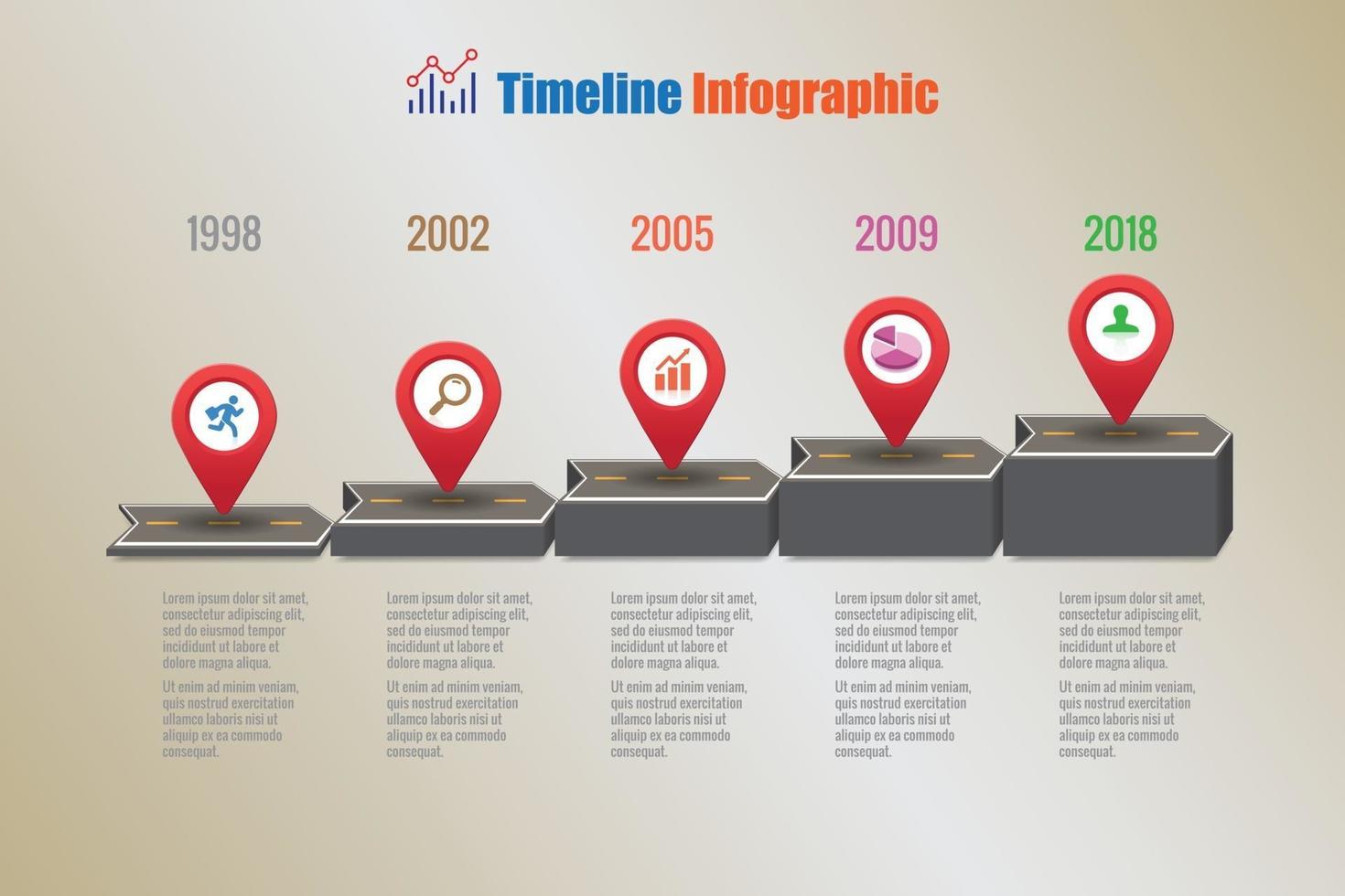 roteiro de negócios linha do tempo infográfico ícones projetados para abstrato modelo elemento moderno diagrama processo páginas da web tecnologia digital marketing dados apresentação gráfico ilustração vetorial vetor