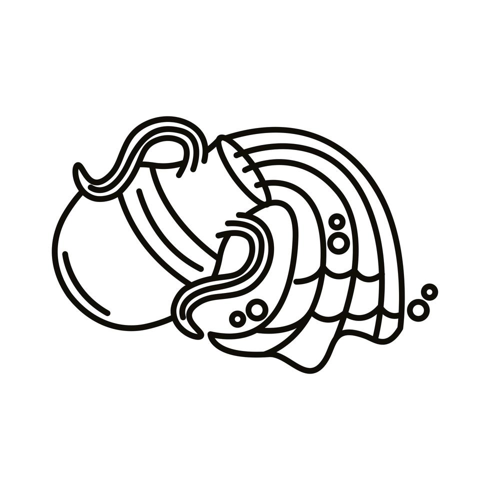 ícone de estilo de linha do signo do zodíaco aquário vetor