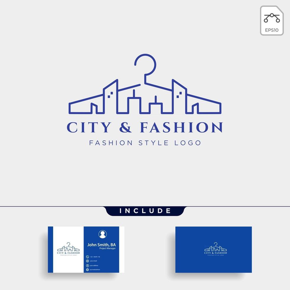 cidade e moda linha simples modelo de logotipo vetorial ilustração vetorial vetor