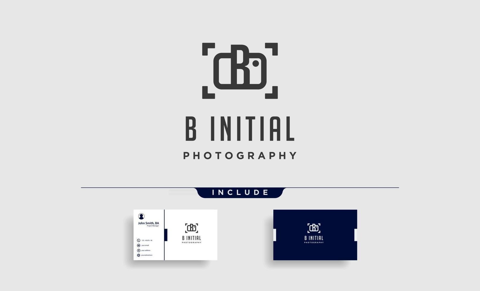b elemento de ícone de design de vetor de modelo de logotipo de fotografia inicial