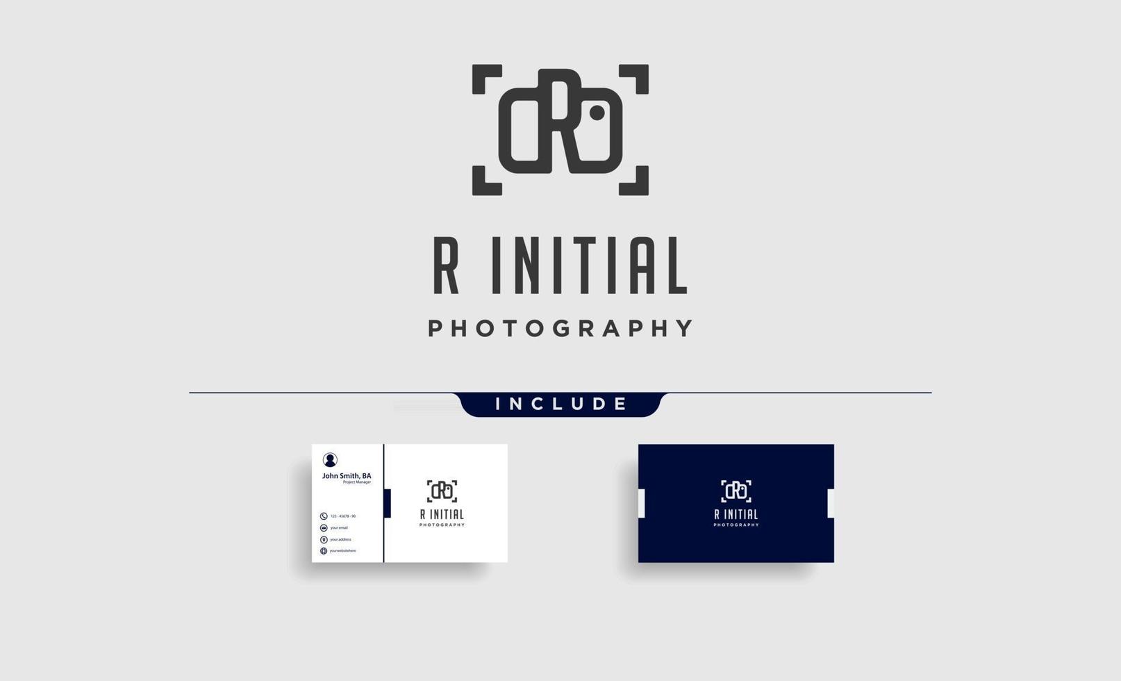 r fotografia inicial modelo de logotipo elemento de ícone de design de vetor