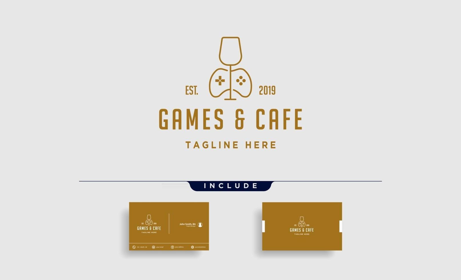 jogo café conceito de design de logotipo ilustração vetorial ícone elemento vetor