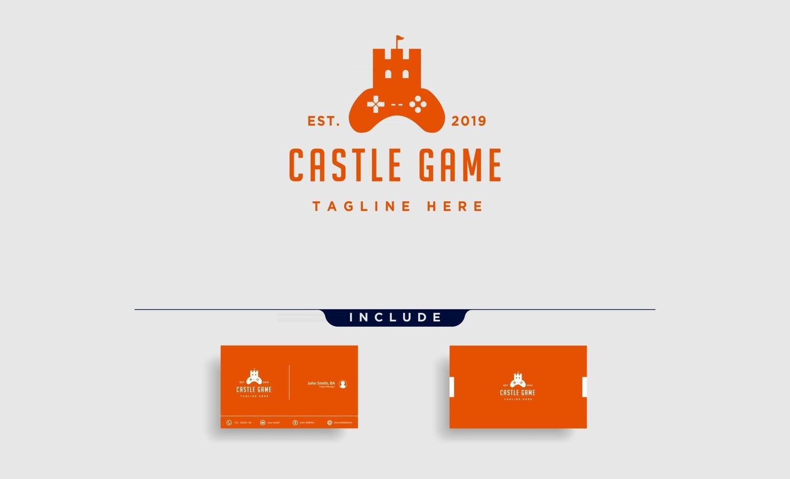 modelo de design de logotipo de jogo de castelo conceito controlador vetor