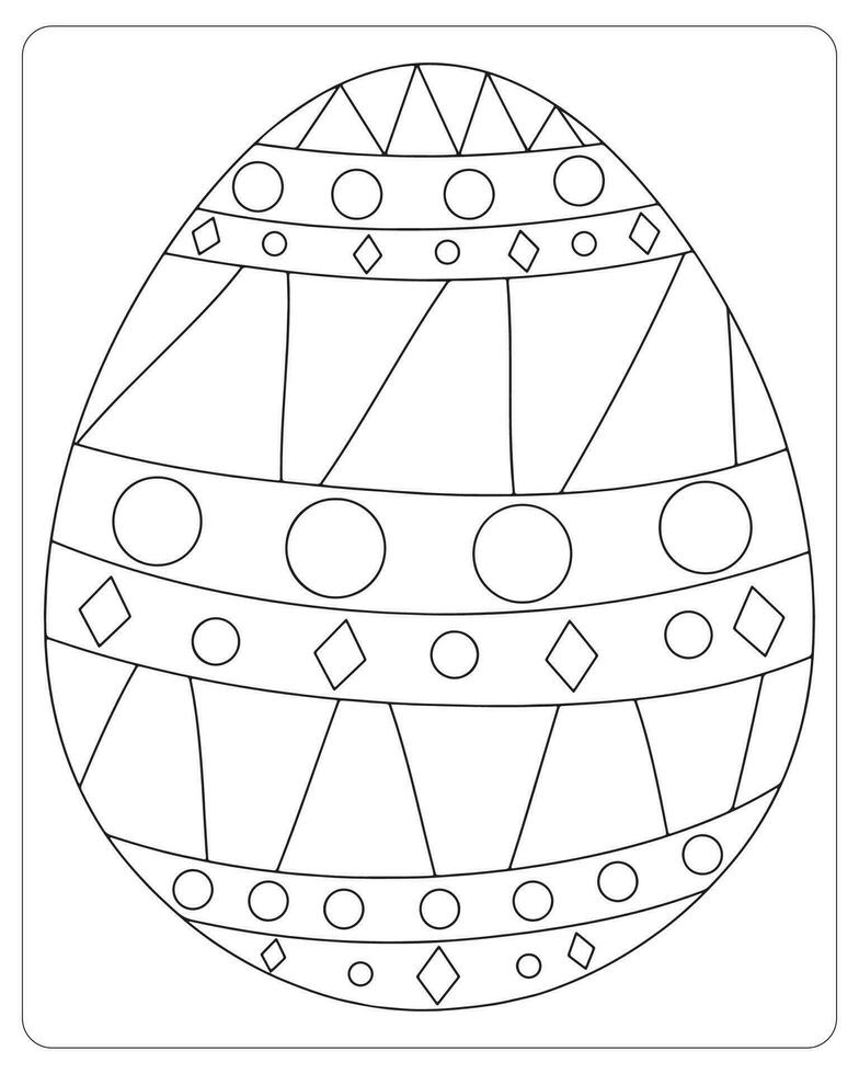 Páscoa ovo coloração Páginas para crianças, Páscoa ovo vetor