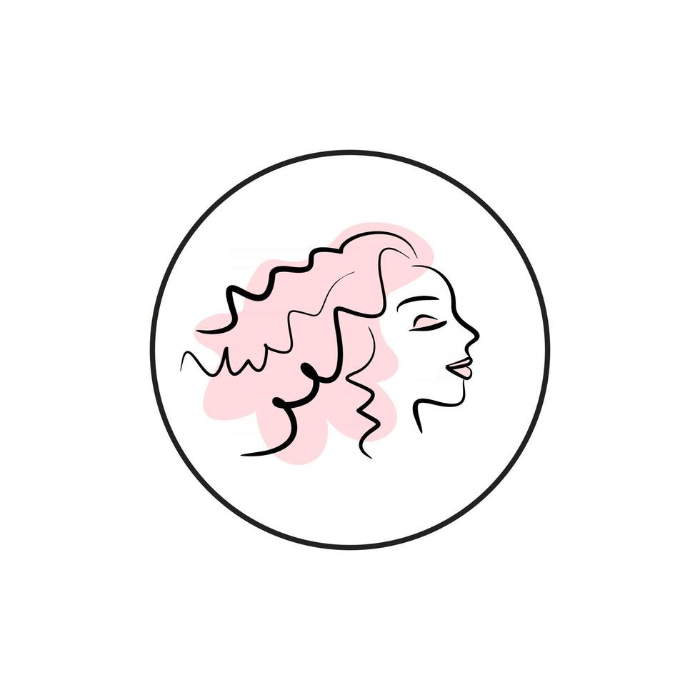rosto de menina logotipo para salão de beleza vetor