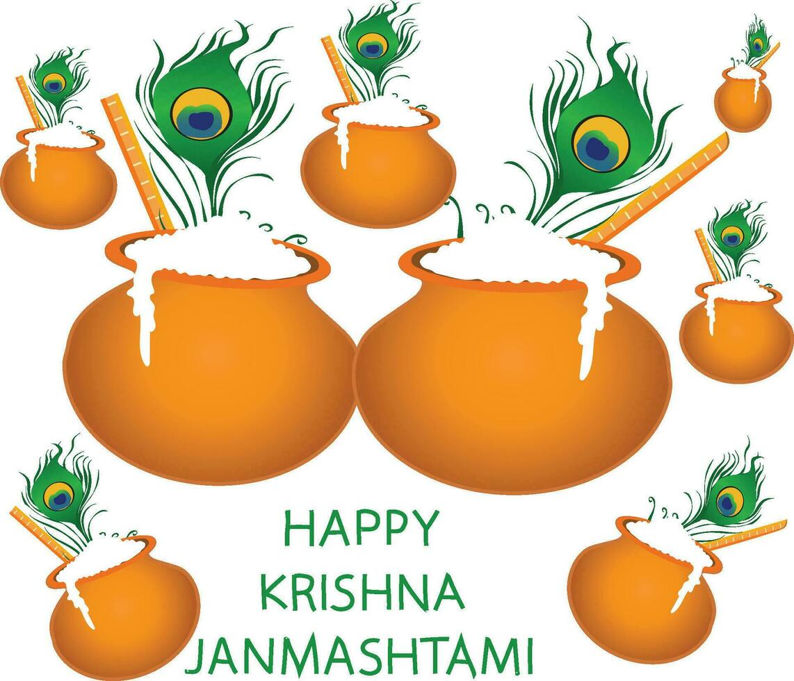 feliz Krishna janmashtami festival vetor