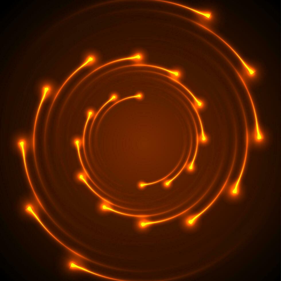 fogosa laranja néon espiral linhas abstrato fundo vetor