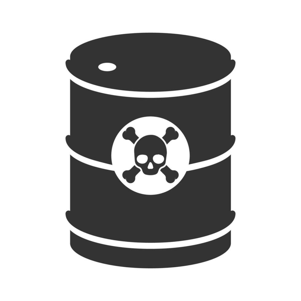 vetor ilustração do Perigo barril ícone dentro Sombrio cor e branco fundo