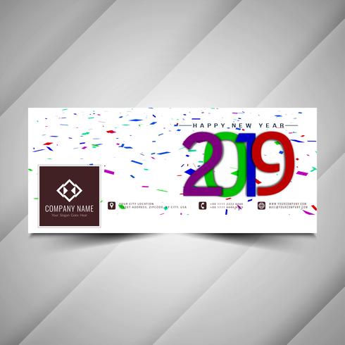 Ano Novo 2019 social media banner design decorativo vetor