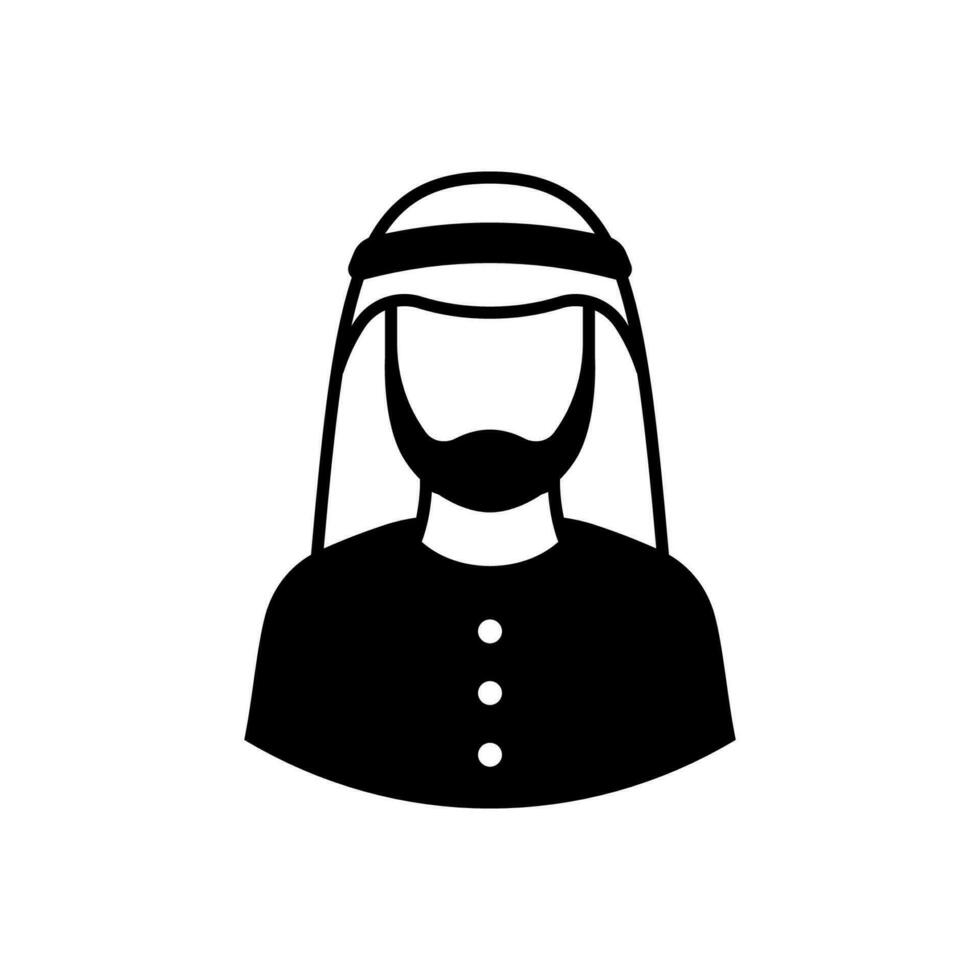 árabe homem ícone isolado em branco fundo. vetor