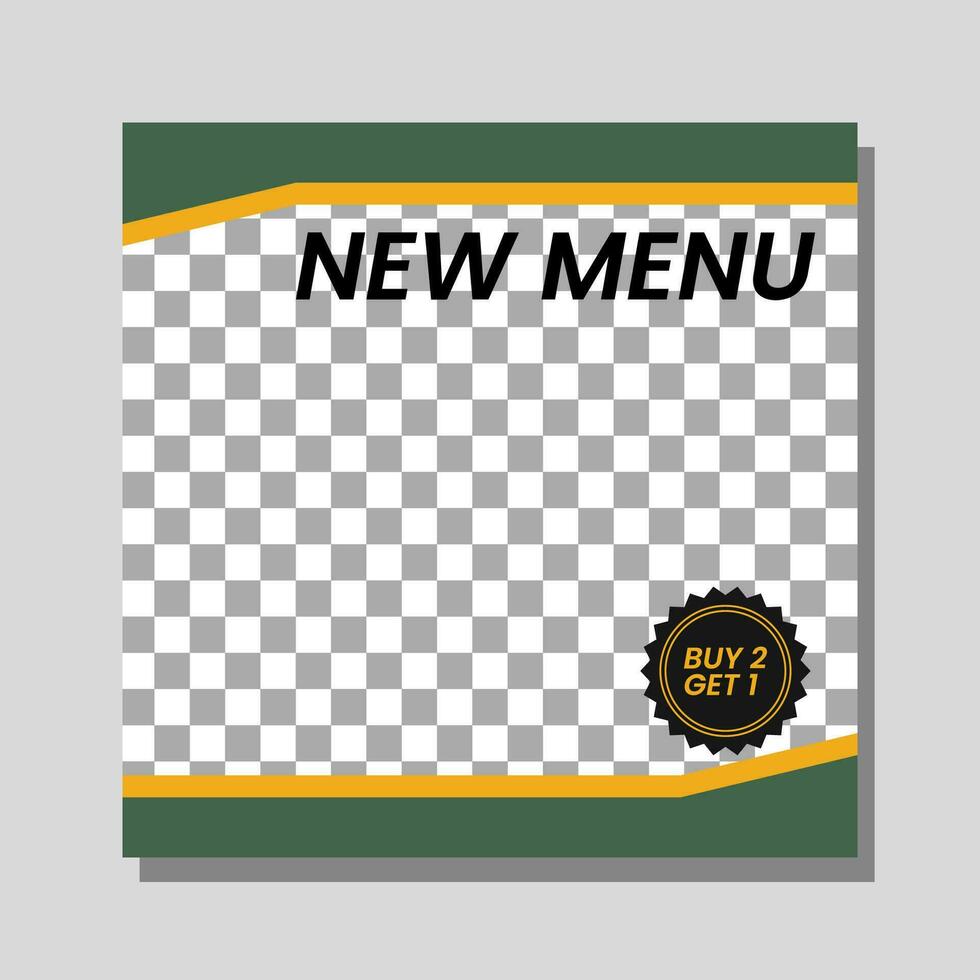 banner de menu de comida post de mídia social. modelos de mídia social editáveis para promoções no menu de comida. conjunto de história de mídia social e postar quadros. projeto de layout para marketing nas mídias sociais. vetor