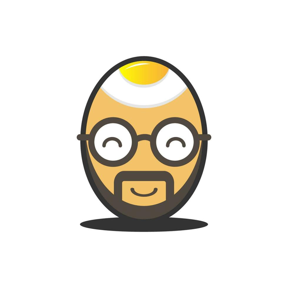 fofa e icônico ovo professor mascote. perfeito para Comida e restaurante empresas. vetor
