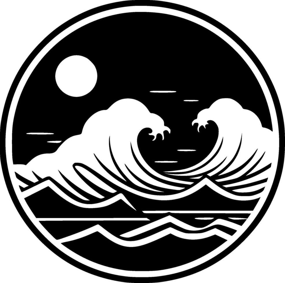oceano - minimalista e plano logotipo - vetor ilustração