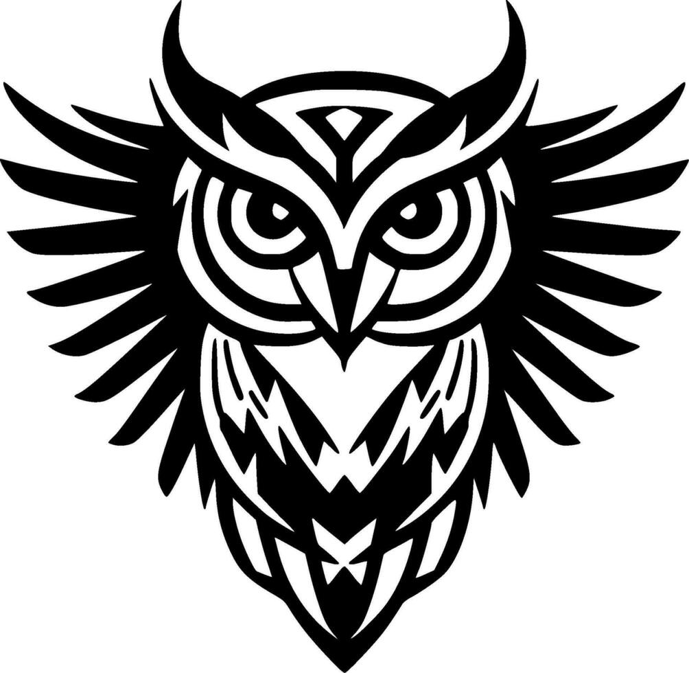 coruja - Preto e branco isolado ícone - vetor ilustração