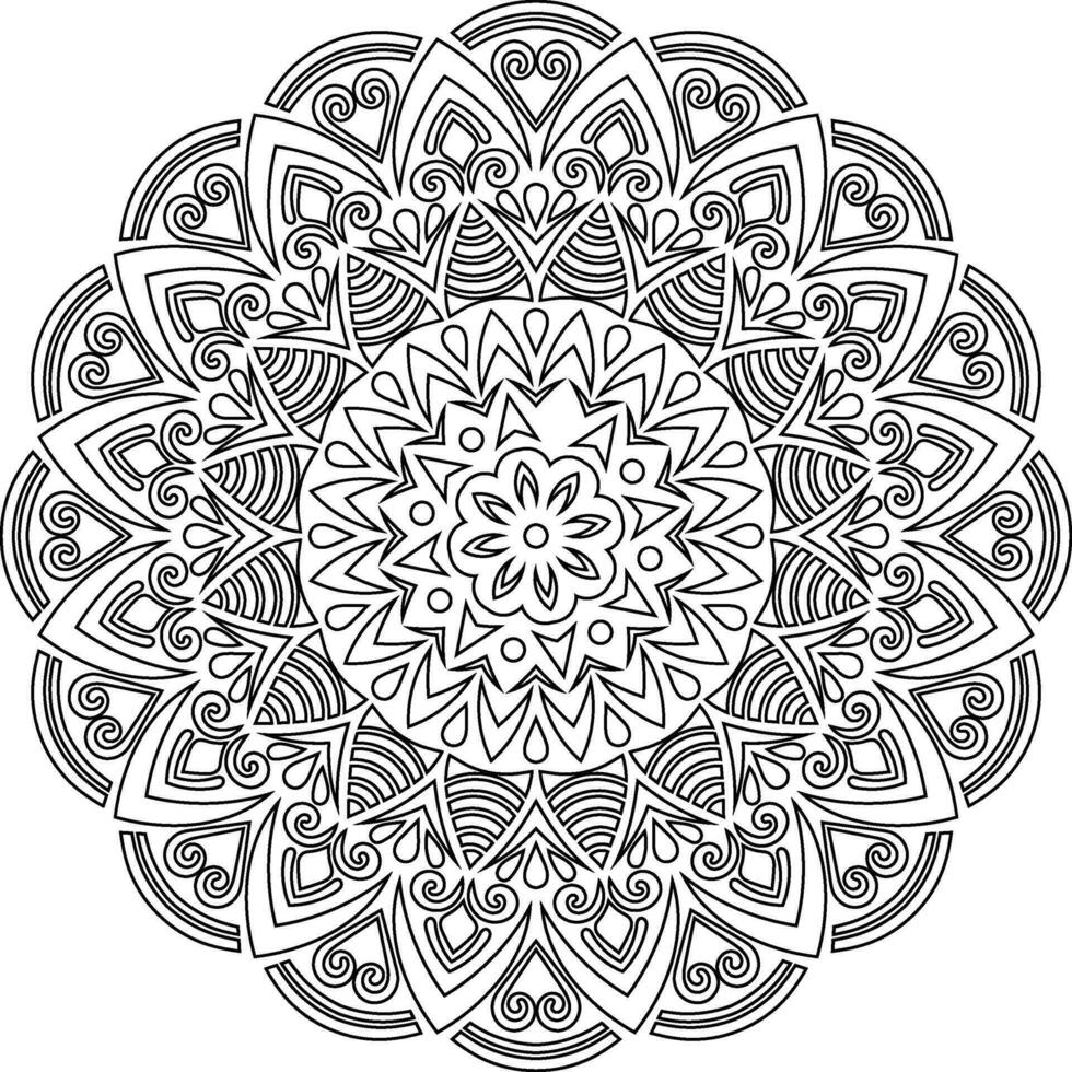 mandala. étnico decorativo elemento. mão desenhado pano de fundo. islamismo, árabe, indiano, otomano motivos. vetor