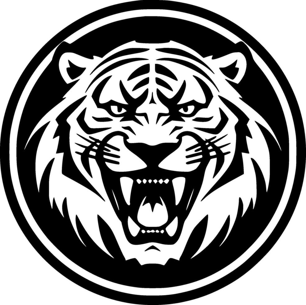 tigre, Preto e branco vetor ilustração