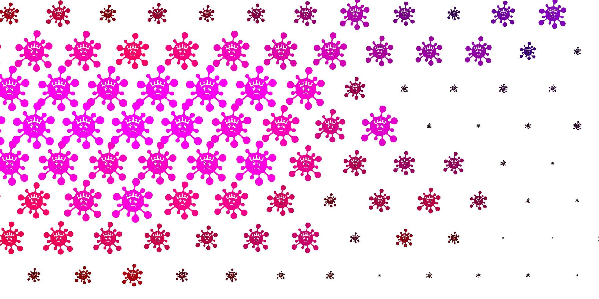 padrão de vetor rosa claro com elementos de coronavírus