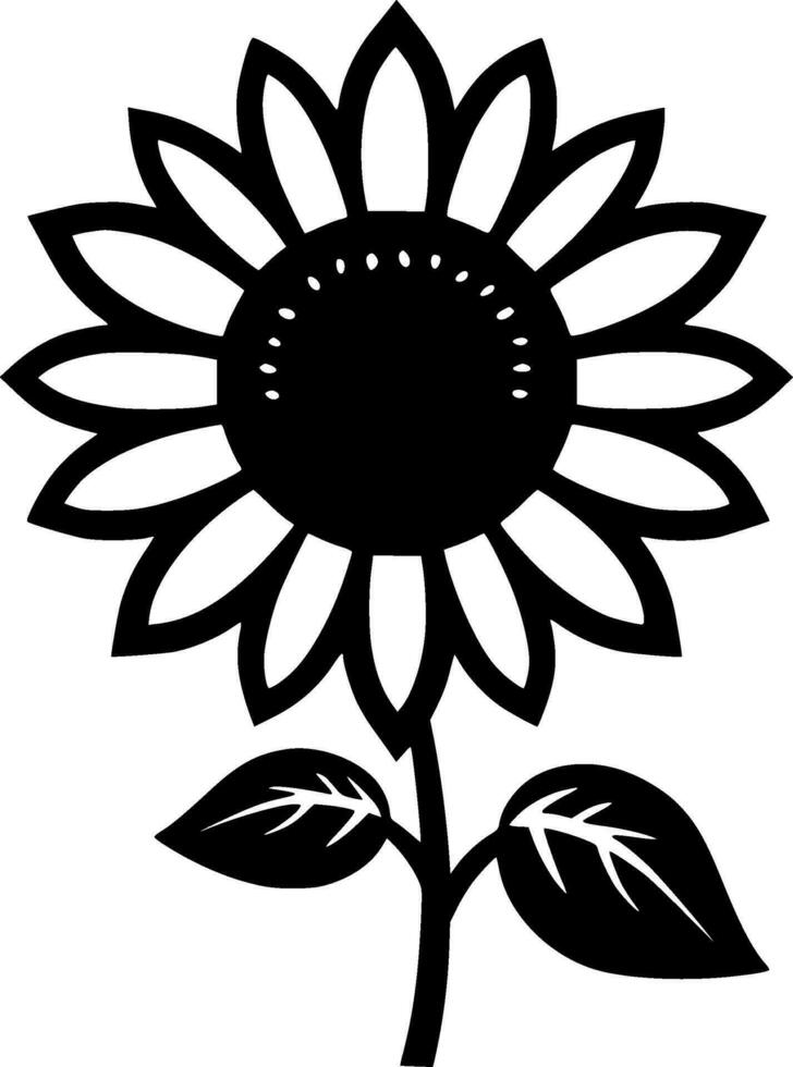 flor, Preto e branco vetor ilustração