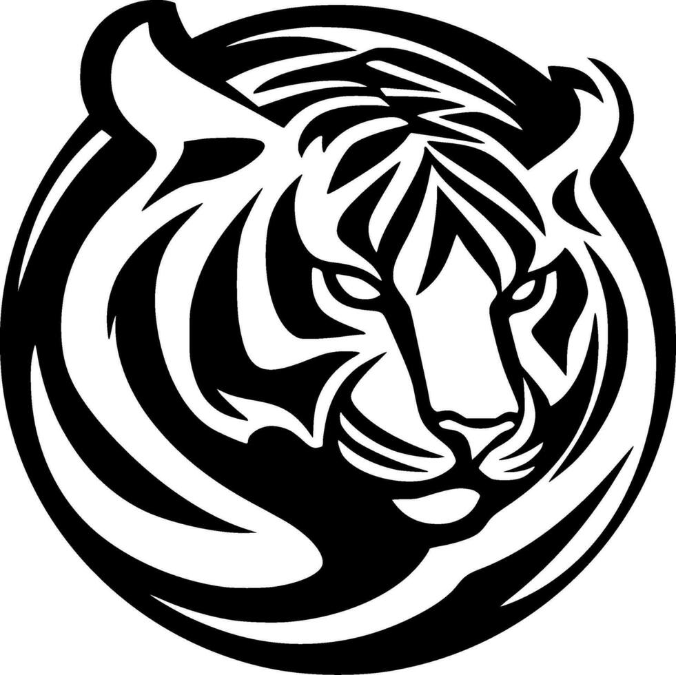 tigre, Preto e branco vetor ilustração