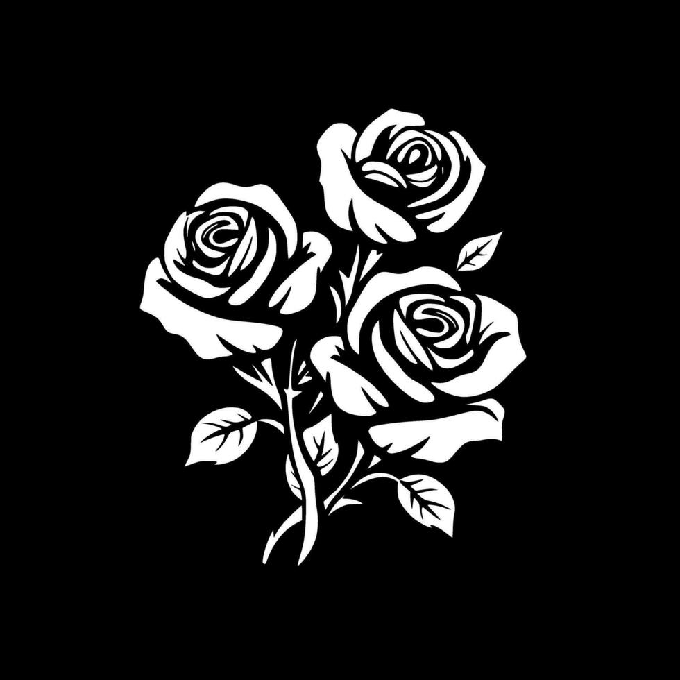 rosas, Preto e branco vetor ilustração