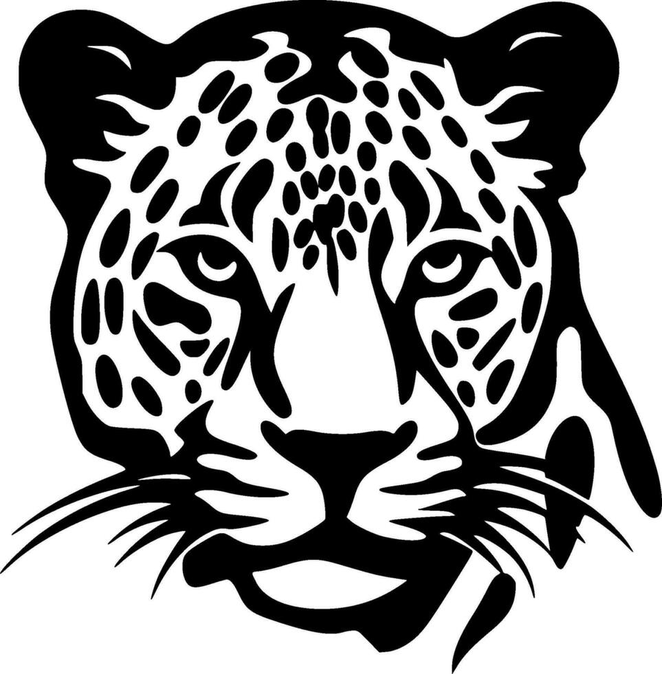 leopardo, Preto e branco vetor ilustração