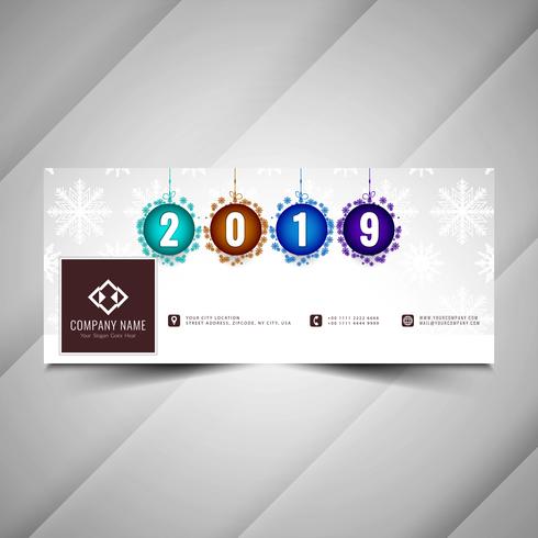 Ano Novo 2019 social media banner design decorativo vetor