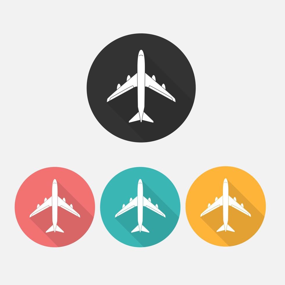 ícone de transporte de avião na ilustração vetorial de fundo vetor