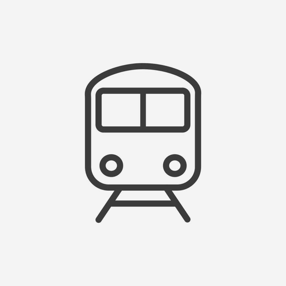 vagão, metrô, trem, transporte, sinal de símbolo isolado de vetor de ícone de estação