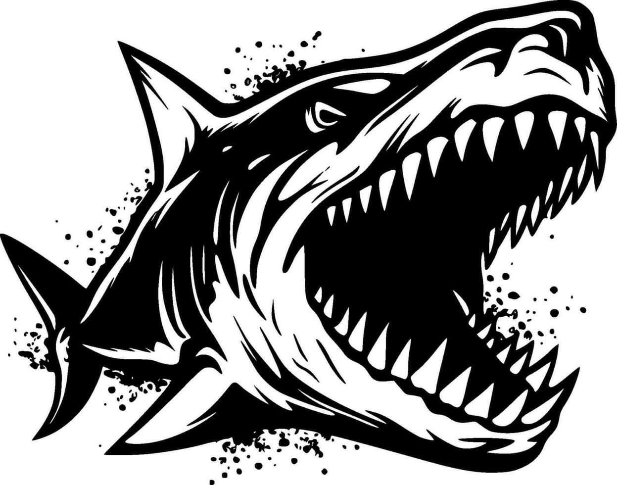 Tubarão - minimalista e plano logotipo - vetor ilustração
