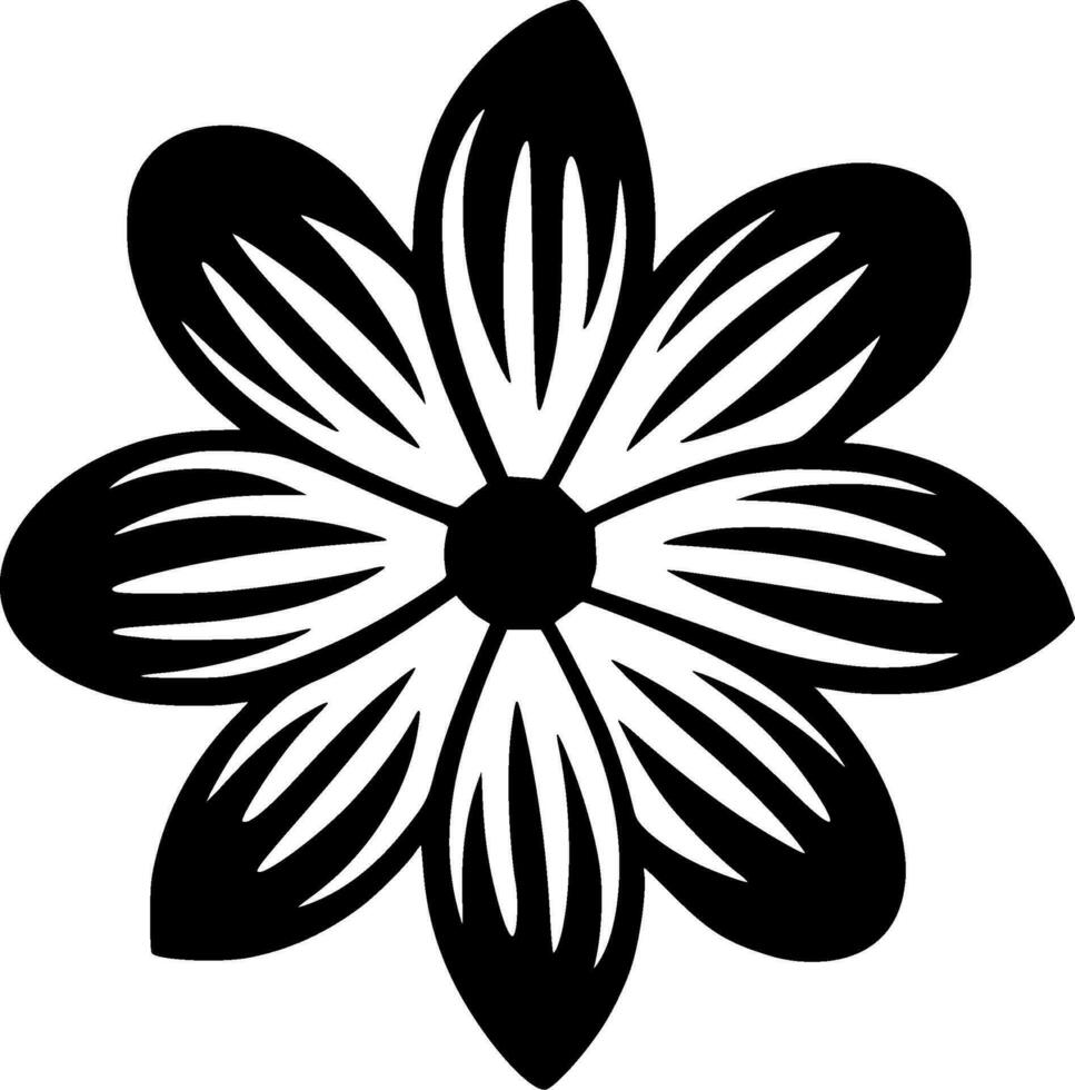 flor - Preto e branco isolado ícone - vetor ilustração