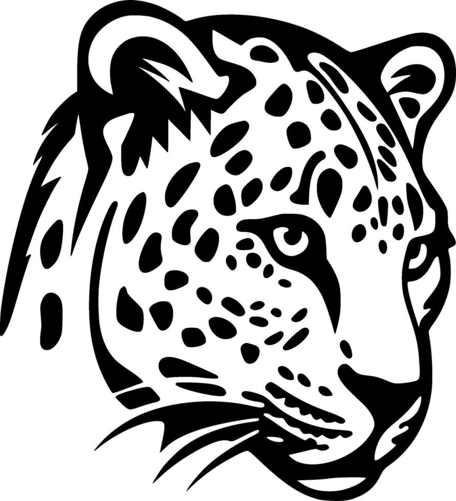 leopardo - Preto e branco isolado ícone - vetor ilustração