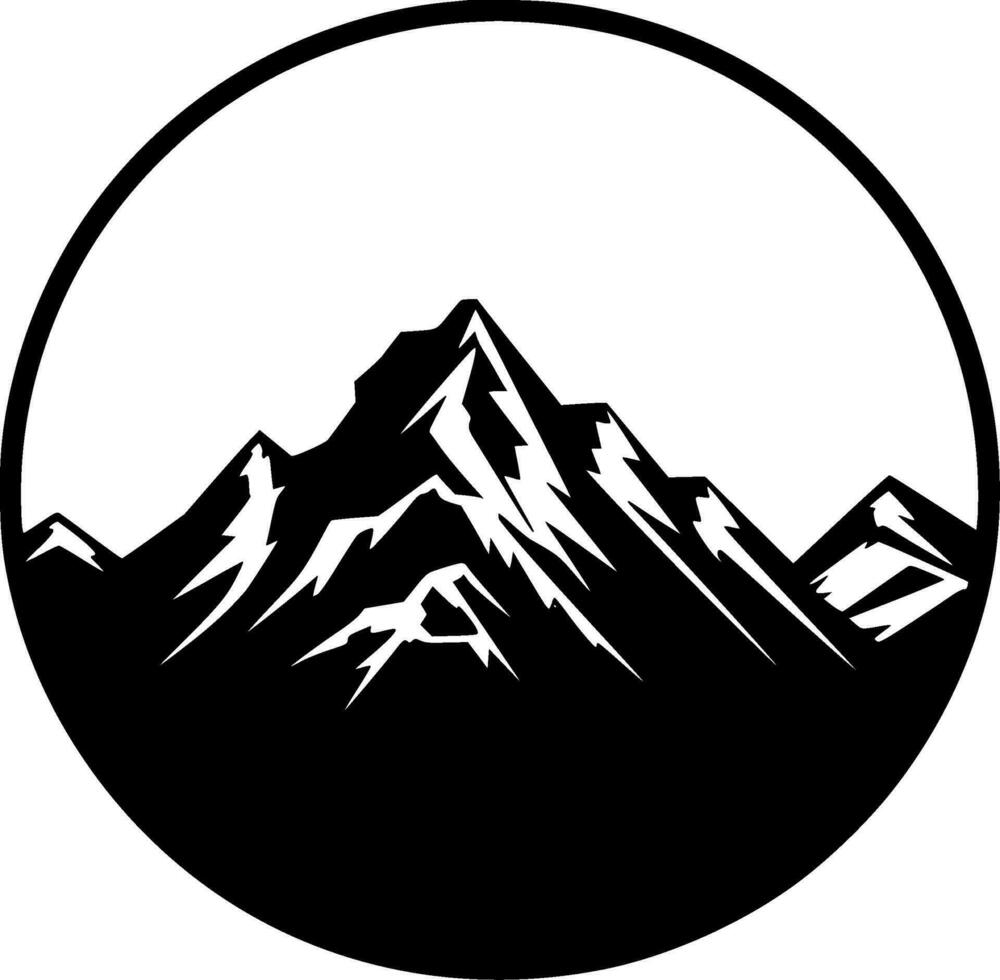 montanhas, Preto e branco vetor ilustração