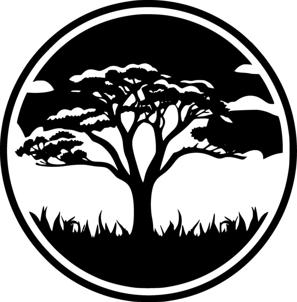 África - Preto e branco isolado ícone - vetor ilustração