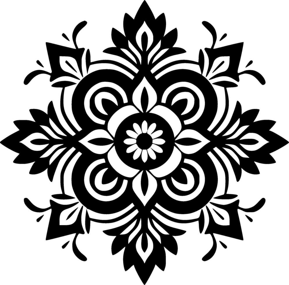 mandala - Preto e branco isolado ícone - vetor ilustração