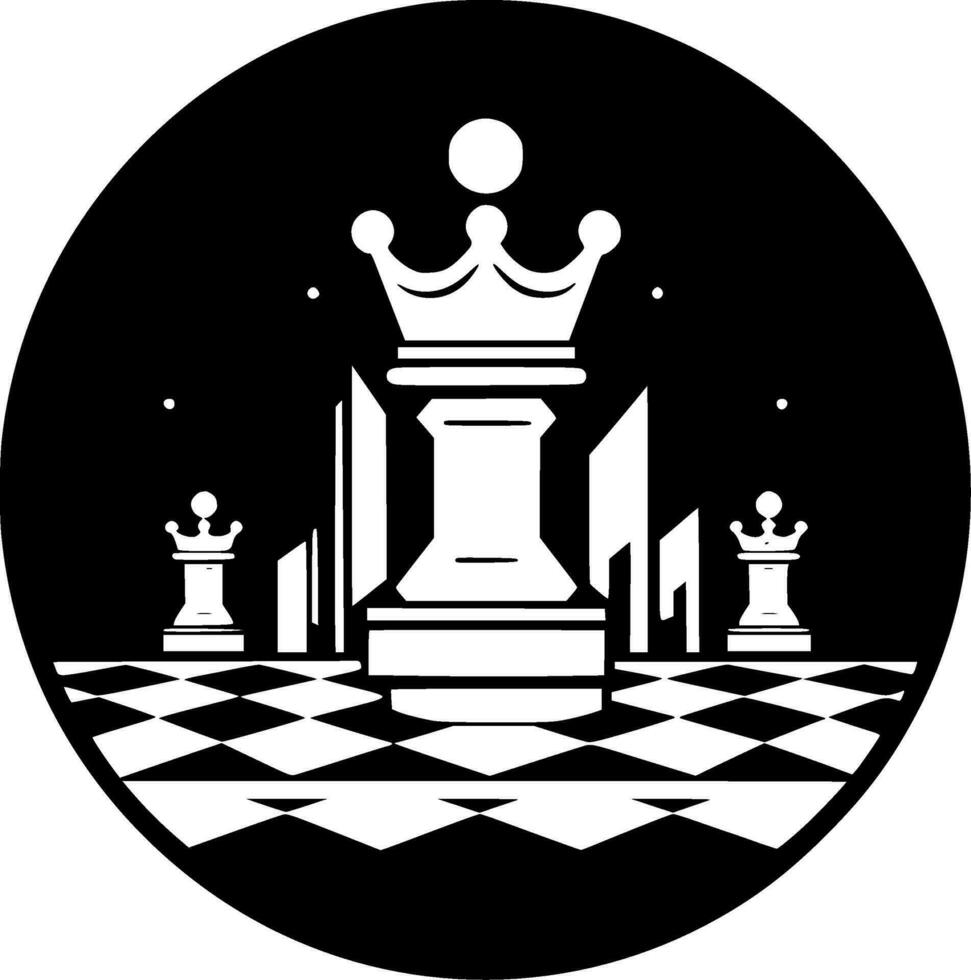 xadrez - minimalista e plano logotipo - vetor ilustração