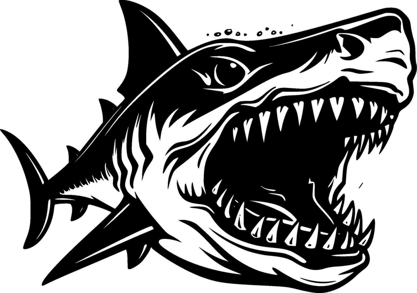 Tubarão - minimalista e plano logotipo - vetor ilustração