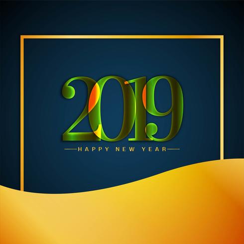 Feliz ano novo 2019 elegante fundo decorativo vetor