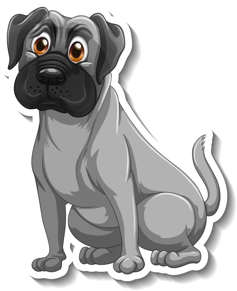 desenho de adesivo com um cão pug isolado vetor