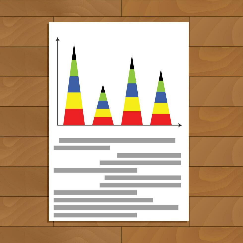 vertical piramidal Estatisticas gráfico. analytics financeiro gráfico e avaliar, vetor ilustração