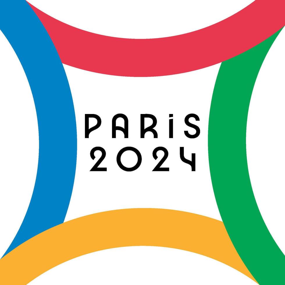 Ucrânia, carcóvia - agosto, 2, 2023. Paris, França, 2024 verão Jogos Olímpicos oficial logotipo. vetor