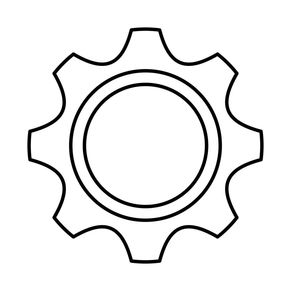 ícone isolado de configuração de configurações de engrenagem vetor