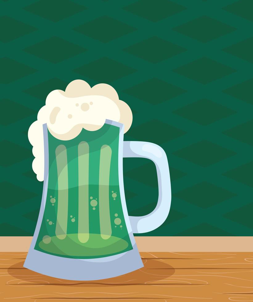 desenho de vetor de cerveja verde do dia de São Patrício